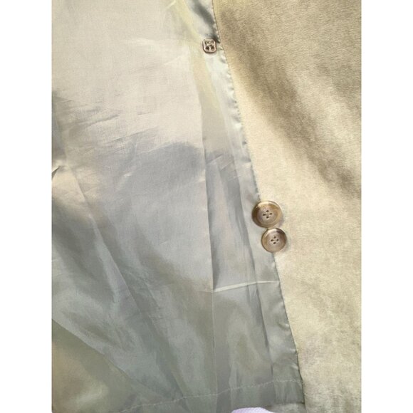 Gallery Womens Double-Breasted Coat XL Beige Tan Plaid Lining - Picture 8 of 13